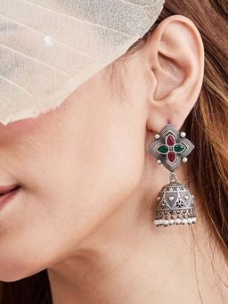 Fabindia - Women Multi-Colour Brass Earrings