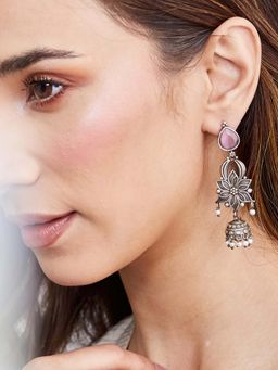 Fabindia - Women Pink Brass Earrings