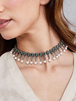 Fabindia - Women Green Brass Necklace