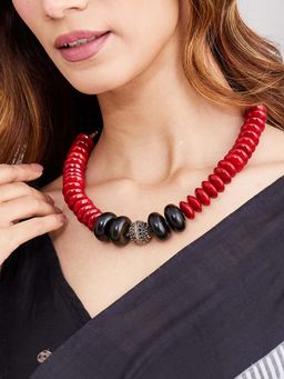 Fabindia - Women Multi-Colour Wood Necklace
