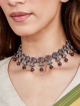 Fabindia - Women Red Brass Necklace