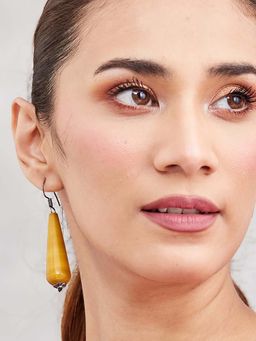 Fabindia - Women Yellow Wood Earrings