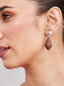 Fabindia - Women Brown Wood Earrings