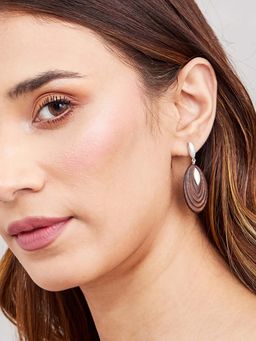 Fabindia - Women Brown Wood Earrings