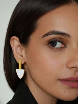 House of Pehr - Women White Brass Earrings