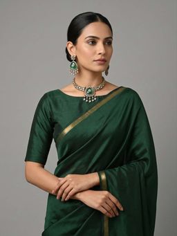 Odette - Women Green Alloy Necklace with Earring