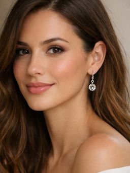 Accessher - Women White Silver Earrings
