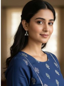 Accessher - Women White Silver Earrings