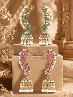 Zaveri Pearls - Women Multi-Colour Alloy Pairs Of Earrings (Pack of 2)