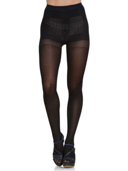 Mod & Shy - Semi-Sheer Thigh-High Pantyhose Stockings Black