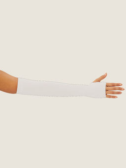 Secrets By ZeroKaata - Unisex Solid Uv Protection Arm Sleeves Gloves White