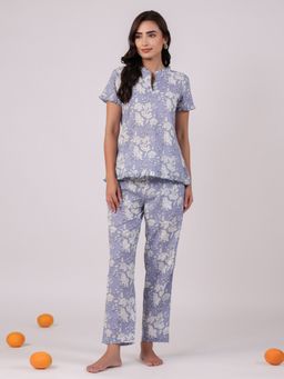 SAY - Women Pure Cotton Night Suit Lavender (Set of 2)
