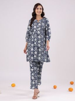 SAY - Printed Pure Cotton Night Suit Blue (Set of 2)