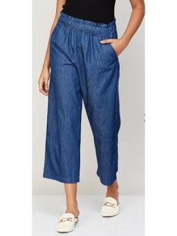 Tripursundari Fashion - Navy Blue Denim Versatile Casual Trouser