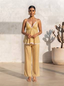 AOBA - Women Yellow Gingham Co-ord