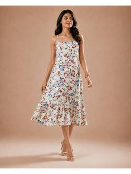BRINNS - Women Multi-Color Midi Fit & Flare Midi Dress