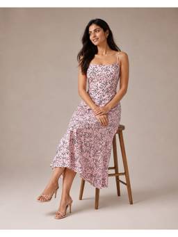 BRINNS - Women Pink Midi Fit & Flare Midi Dress