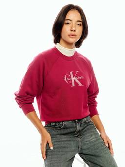 Calvin Klein - Red Staright Fit Cotton Crew Neck Sweatshirt