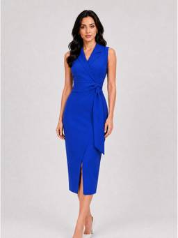 Powersutra - Women Ink Blue Tailored Blazer Dress