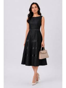 Powersutra - Women Black Solid Fit and Flare Dress