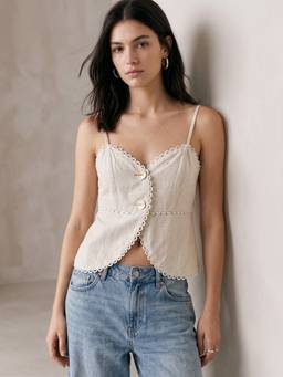 Outzidr - Off White Strappy Top