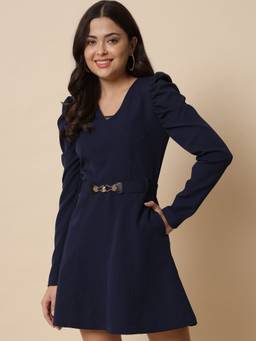 Beatnik - A-line Midnight Blue Womens Dress