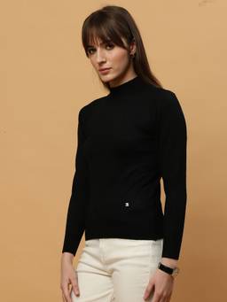 Beatnik - Women Black Solid Sweater