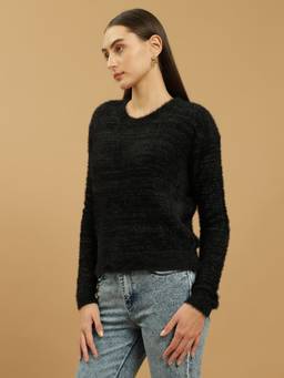 Beatnik - Women Black Solid Sweater