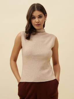 Beatnik - Women Beige Solid Sweaters