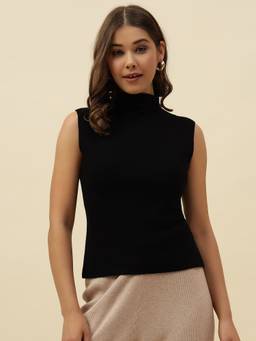 Beatnik - Women's Black Solid Sweaters