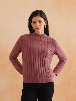 Beatnik - Women's Pink Solid Sweaters