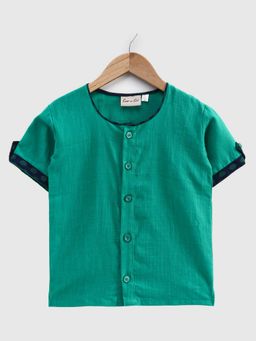 BownBee - Cotton Half Sleeve Shirt for Baby Boys- Green