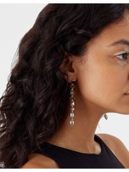 Accessorize London - Women's Grey Eclectic Long Drop Earring