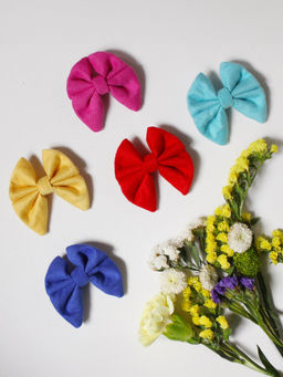 Rattle And Co - Suede Multicolor Bows Pack Of 5