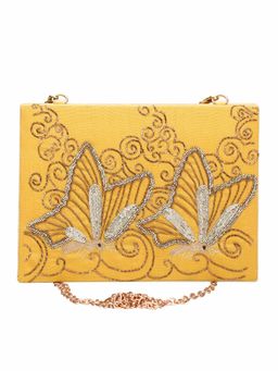 The Purple Sack - Yellow Butterfly Clutch