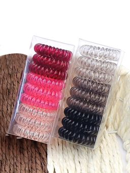 Yellow Chimes - Spiral Rubberbands Seamless No Crease Multicolor Ponytail Holders