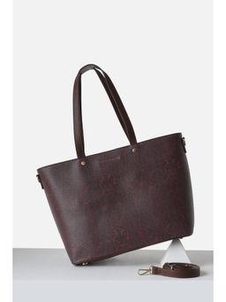 Van Heusen - Womens Maroon Print Casual Tote Bag with Detachable Strap