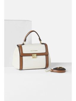 Van Heusen - Womens White Self Design Casual Sling Bag