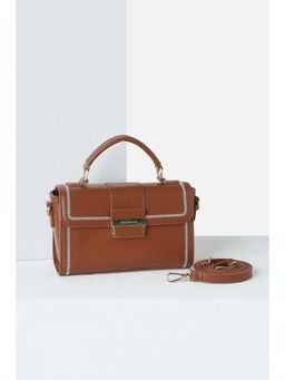 Van Heusen - Womens Brown Self Design Casual Sling Bag