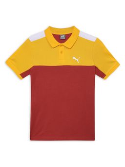 Puma - Colorblock Boys Brown Polo T-Shirt