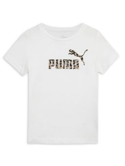 Puma - Essentials ANIMAL Girls White T-Shirt