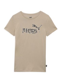 Puma - Essentials ANIMAL Girls Beige T-Shirt