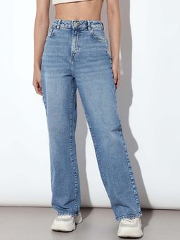 ONLY - Blue High Waisted Straight Jeans