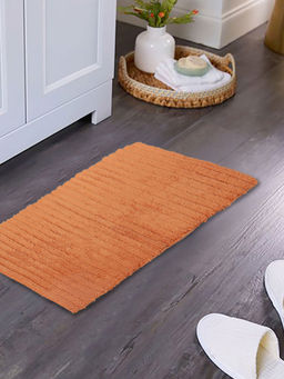Maspar - Colorart 1600 Gsm Corded Stripe Burnt Cotton Solid Bath Mat