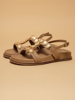 ERIDANI - Women Abriel Beige Embellished Sandals