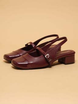ERIDANI - Women Briar Cherry Slingback Closed Toe Sandal Heels