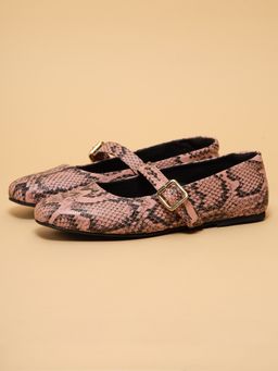 ERIDANI - Women Dion Pink Textured Ballerinas