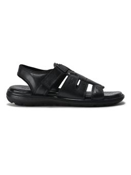 WOODLAND - Classic Black Softy Crust Men Sandals By