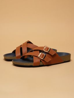 ERIDANI - Women Gwen Tan Buckle Strap Sandals