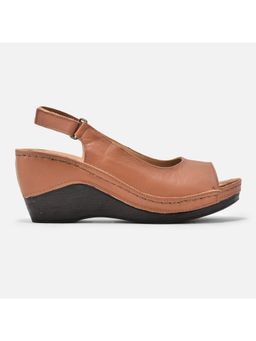 WOODS - Cognac Wedges Sandals For Women
